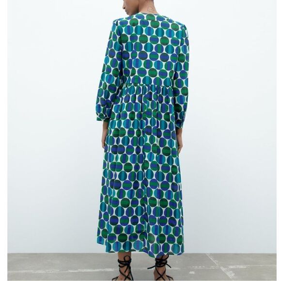 NWT Zara Printed Midi Dress - Picture 11 of 15